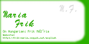 maria frik business card